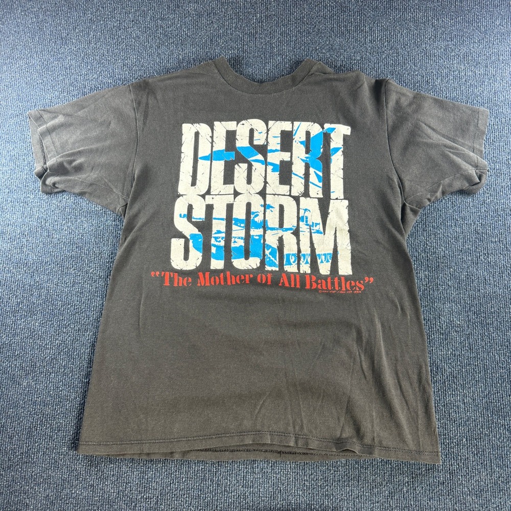Vintage 1991 Desert Storm Saddam Hussein Butcher of Baghdad Tour‎ T Shirt Large